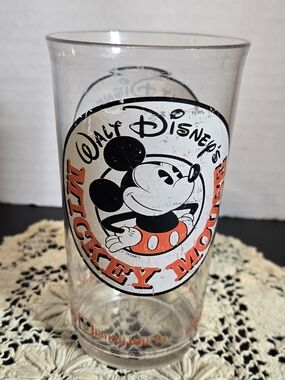 Vintage Walt Disney World Mickey Mouse Plastic Tumbler Drinking Glass